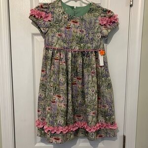 Floral Kids Dress with Pink Accents